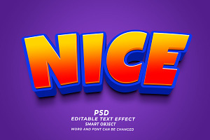 Nice PSD 3D Editable Text Effect