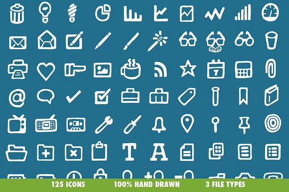 Drawn Icons (Fill) 125 Vectors