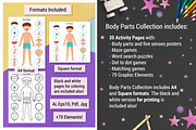 Body Parts Activity Pages, an Education Illustration by Gulnara Sabirova (Thumbnail 2 of 12)