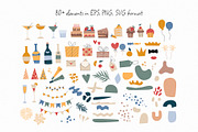 Birthday party collection clipart, a Decorative Illustration by svetlatek (Thumbnail 2 of 11)