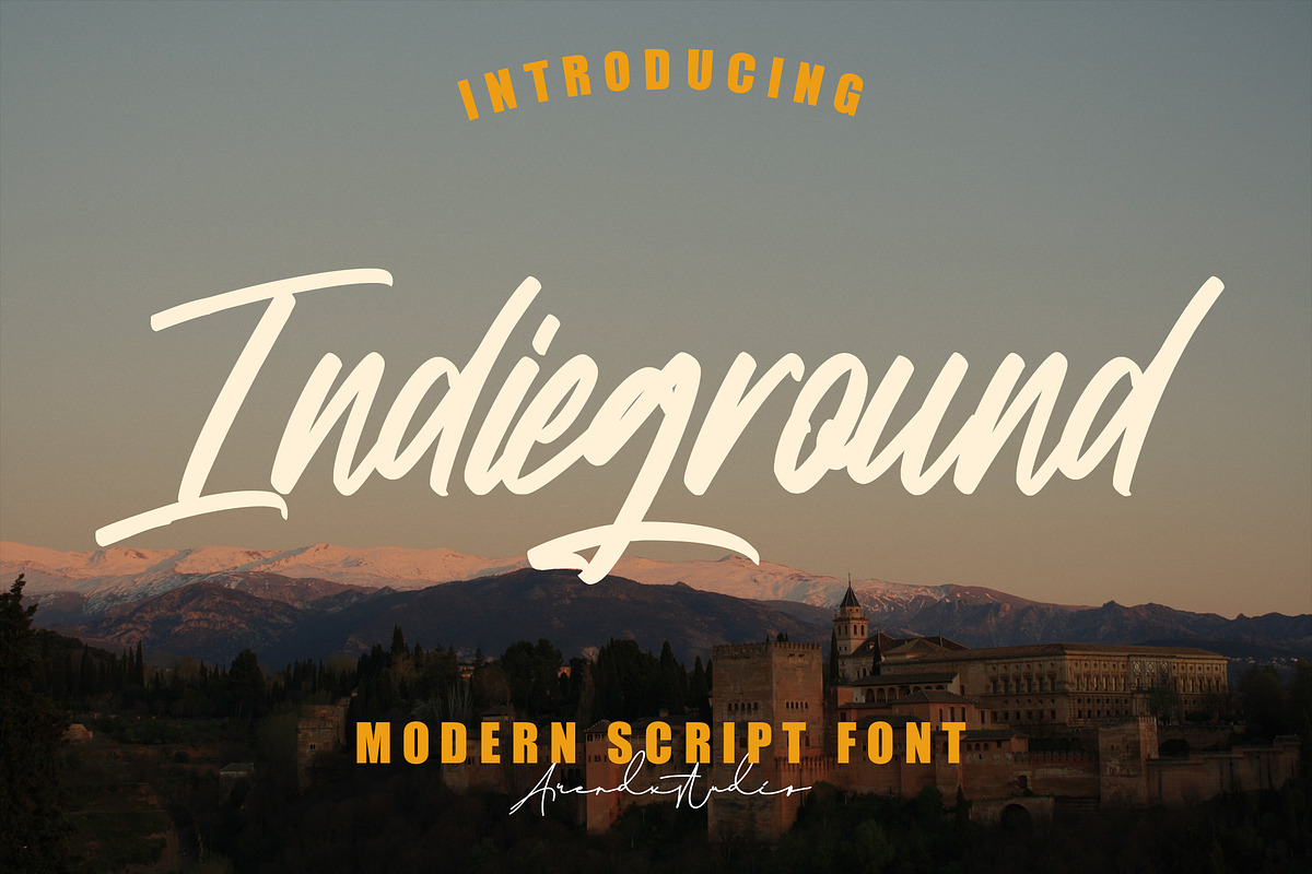 Indieground - Modern Script Font, a Handwritten Font by Arendxstudio (Photo 1 of 9)