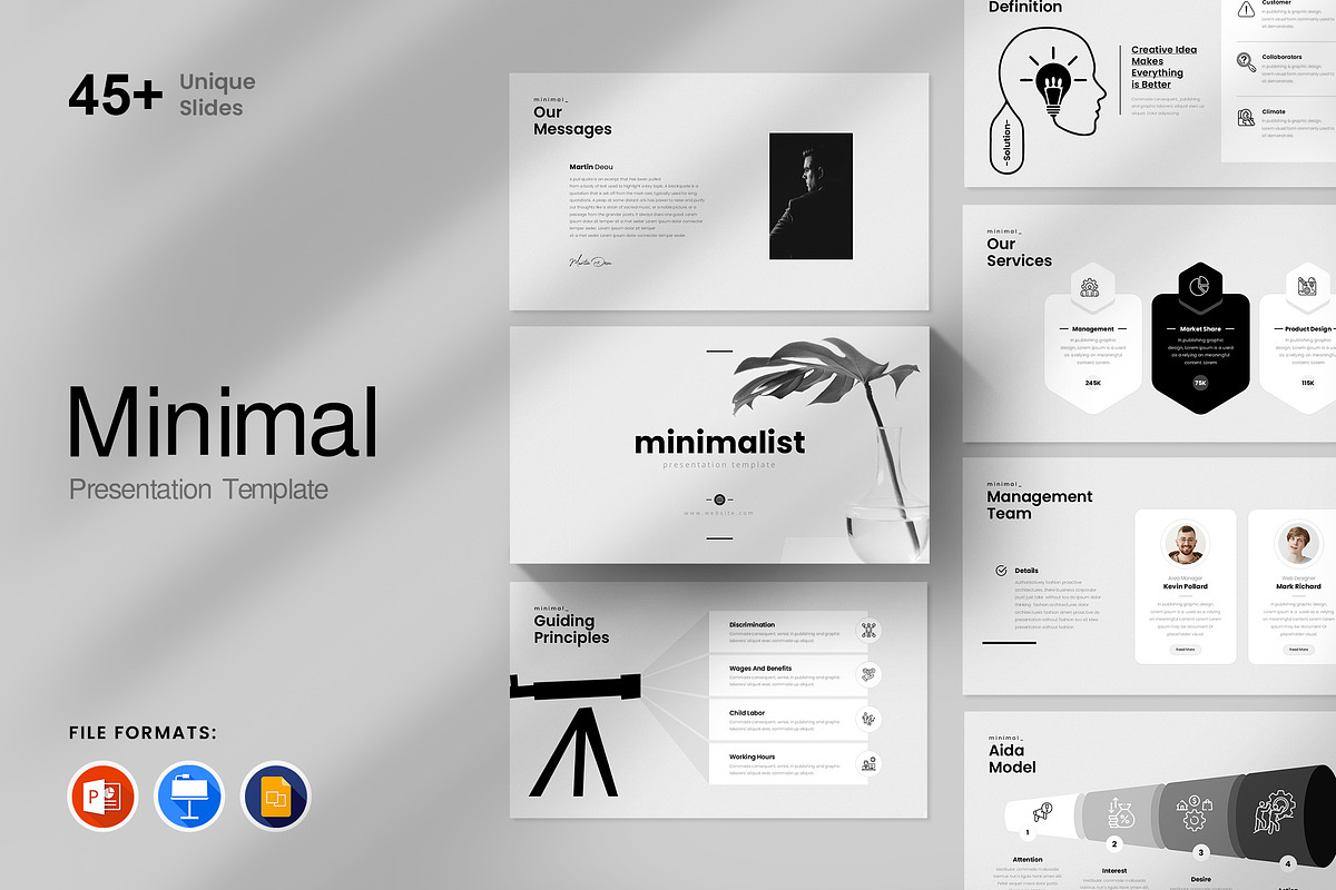 Minimal Presentation Template, a Presentation Template by GenerousArt (Photo 1 of 8)