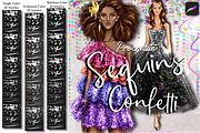 SEQUINS CONFETTI Procreate Brushes, a Brush Add-On by Fashion Workshop Bkk (Thumbnail 1 of 11)