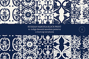 Blue Russian Block Print: Damask, a Pattern Graphic by StabuLaRasa illustration (Thumbnail 1 of 2)