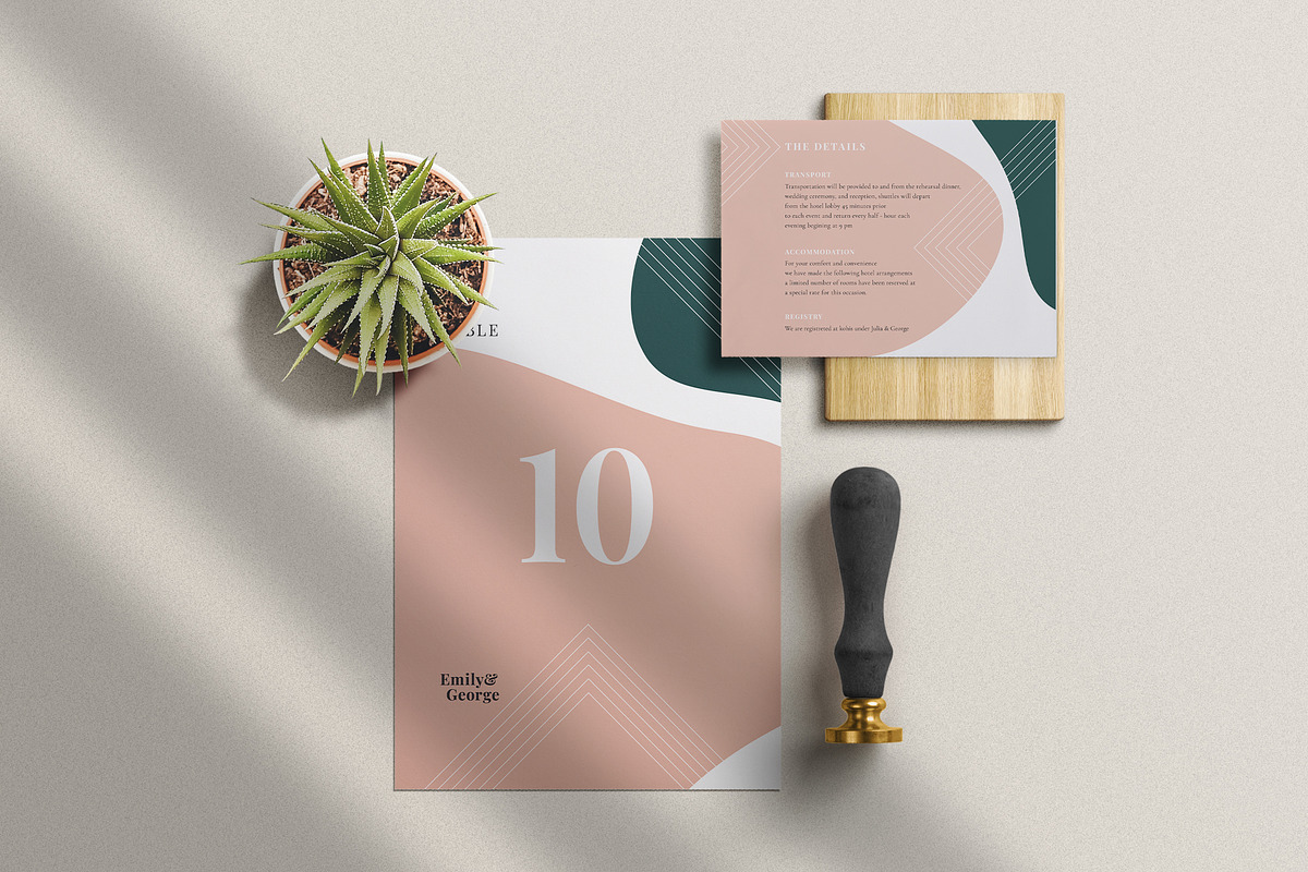 Modern Abstract Wedding Suite, an Invitation Template by Azka Creative (Photo 3 of 5)