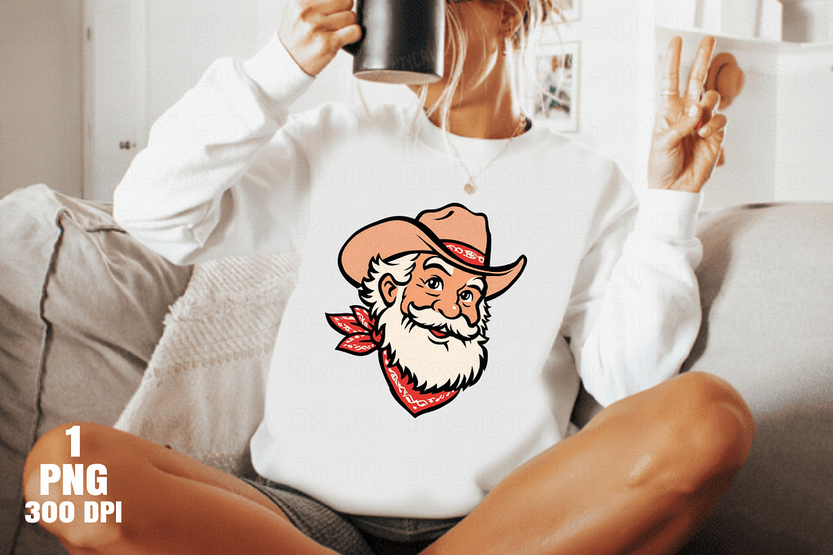 Christmas Western Cowboy Santa Face, an Illustration by Daily.Designs (Photo 4 of 5)
