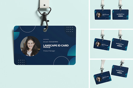 ID Card Landscape Mockup, an Advertising Mockup by xavier_studio