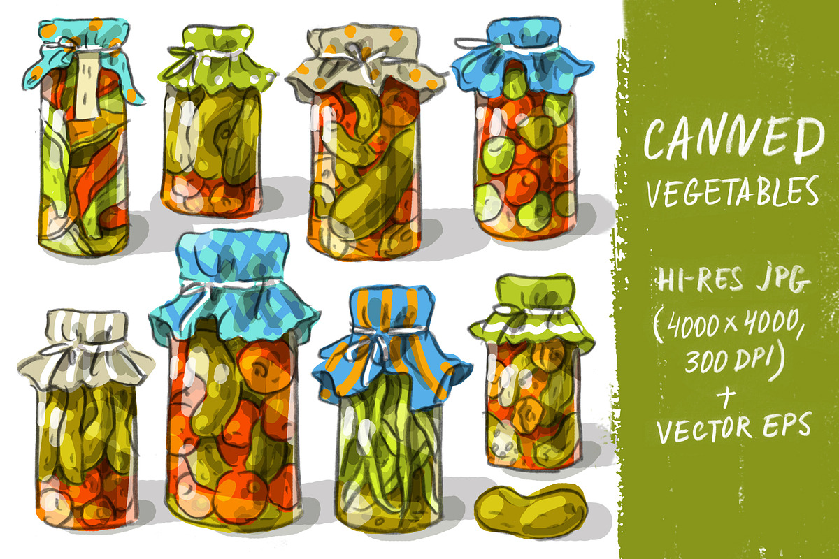 Illustration with canned vegetables, a Food Illustration by Melniklenart (Photo 1 of 2)