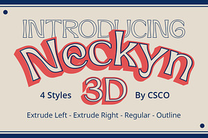 Neckyn 3D, a Sans Serif Font by Craft Supply Co.