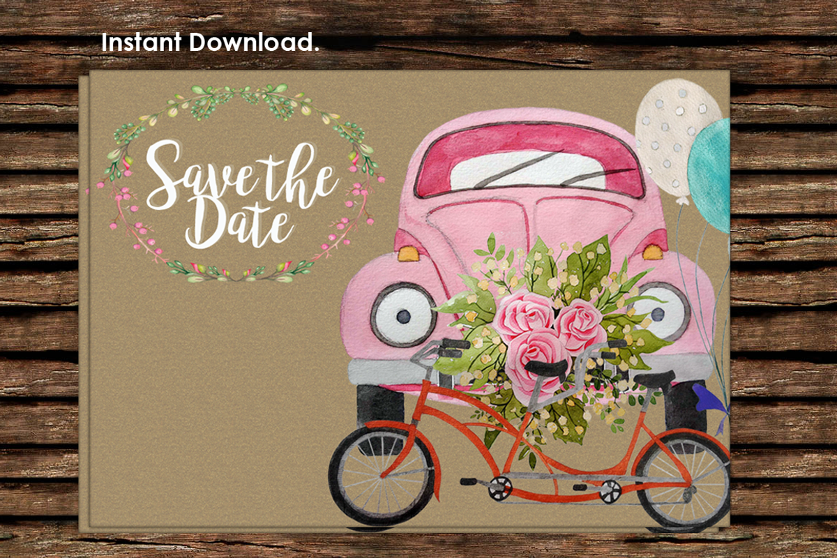 DIY Wedding Car Printable Invitation, an Invitation Template by Artseez (Photo 2 of 2)