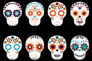 Sugar skulls, Flower skull set, an Illustration by Pravokrugulnik (Thumbnail 2 of 2)
