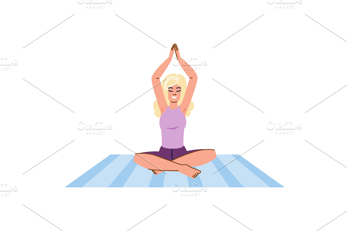 Woman practicing yoga on exercise, a Sport Illustration by pikepicture
