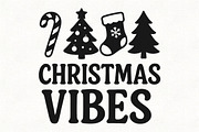 Christmas Vibes Merry Christmas Png, an Illustration by CraftArtStudio (Thumbnail 1 of 4)