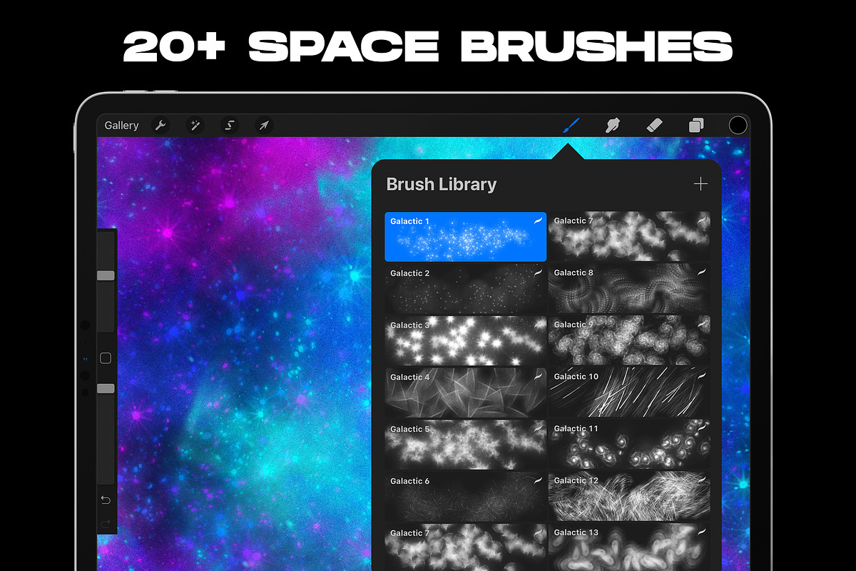 Procreate Galactic Brushes, a Brush Add-On by Nurmiftah