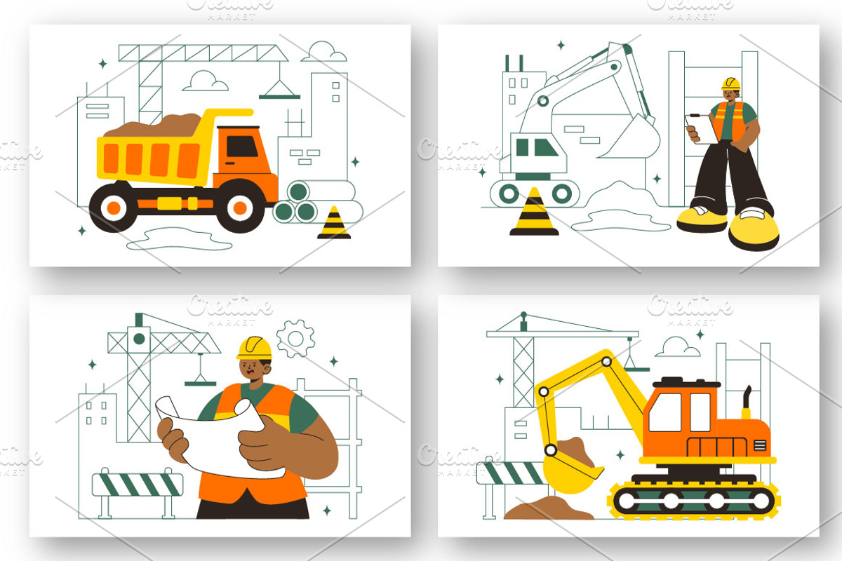 10 Construction Vector Illustration, a Work Illustration by denayunebgt (Photo 2 of 4)