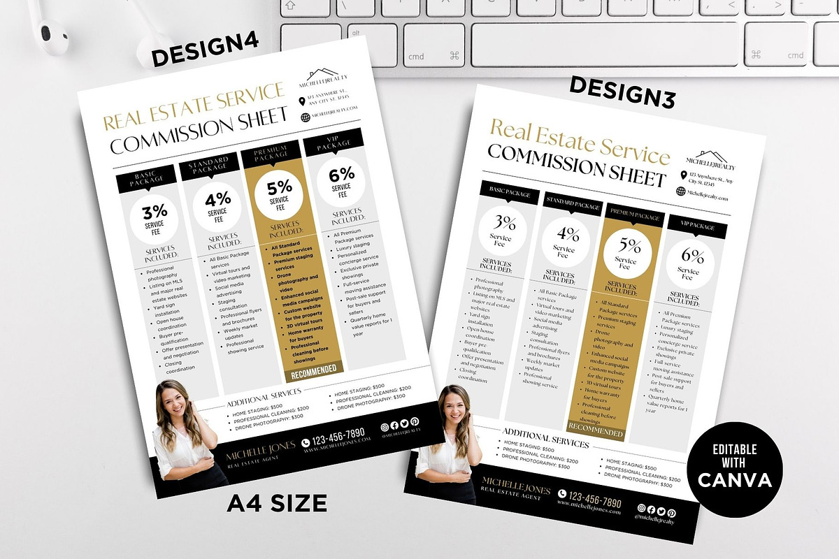 Real Estate Commission Template, a Flyer Template by CreativeVinesStore (Photo 3 of 7)