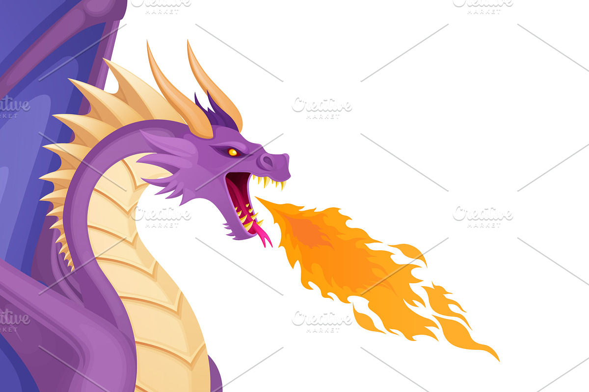 Purple dragon with large wings, an Animal Illustration by Yayasya (Photo 3 of 3)