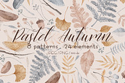 Pastel Autumn Pattern + Elements, a Pattern Graphic by OkPen (Thumbnail 1 of 12)