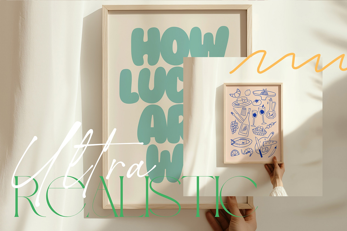 4x Bundle Frame Mockup With Person, an Advertising Mockup by First Impression Mockups (Photo 4 of 7)