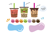 Boba Bubble Tea Vector Set, a Food Illustration by Spark Design (Thumbnail 2 of 3)