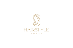 Woman Face With Hairstyle Line Logo