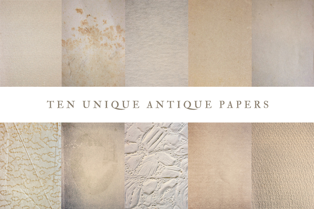 10 Unique Antique Paper Pack, a Texture Graphic by Theresa Barba (Photo 1 of 11)