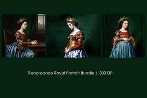 Renaissance Royal Portrait Bundle, a Person Illustration by StockVerse Creative