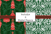 Art Nouveau Christmas Patterns, a Pattern Graphic by RachelStudio (Thumbnail 2 of 10)