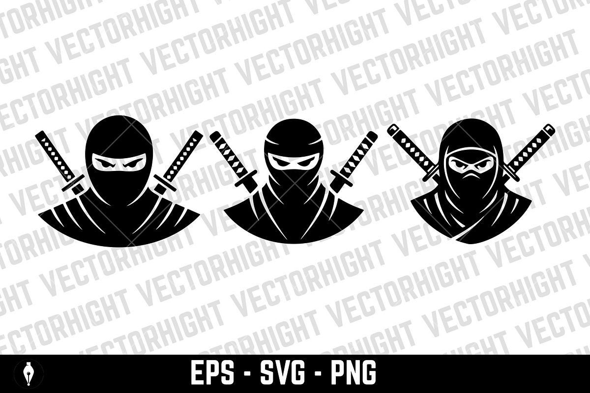 Vector logo of a ninja warrior, a Person Illustration by Vectorhight (Photo 3 of 3)
