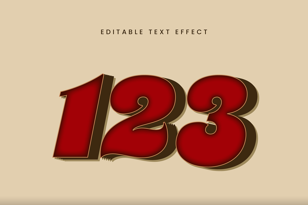 Retro Bold 3D Shadow Text Effect preview 2