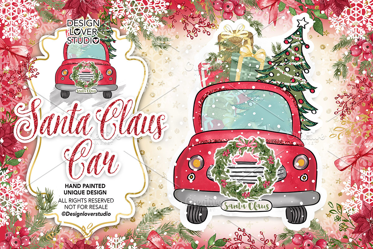-50% Santa Claus Car design, an Illustration by designloverstudio