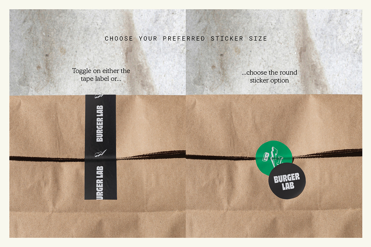 Paper Bag with Sticker Mockup, a Packaging Mockup by mockstar (Photo 4 of 8)