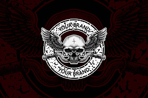 MOTO SKULL, an Object Illustration by arrolas vector