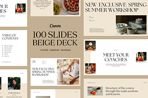 100 Slide Deck Beige Presentation