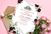 Burgundy Muslim Wedding Invitation, an Invitation Template by NailaDesignsStudio (Thumbnail 2 of 4)