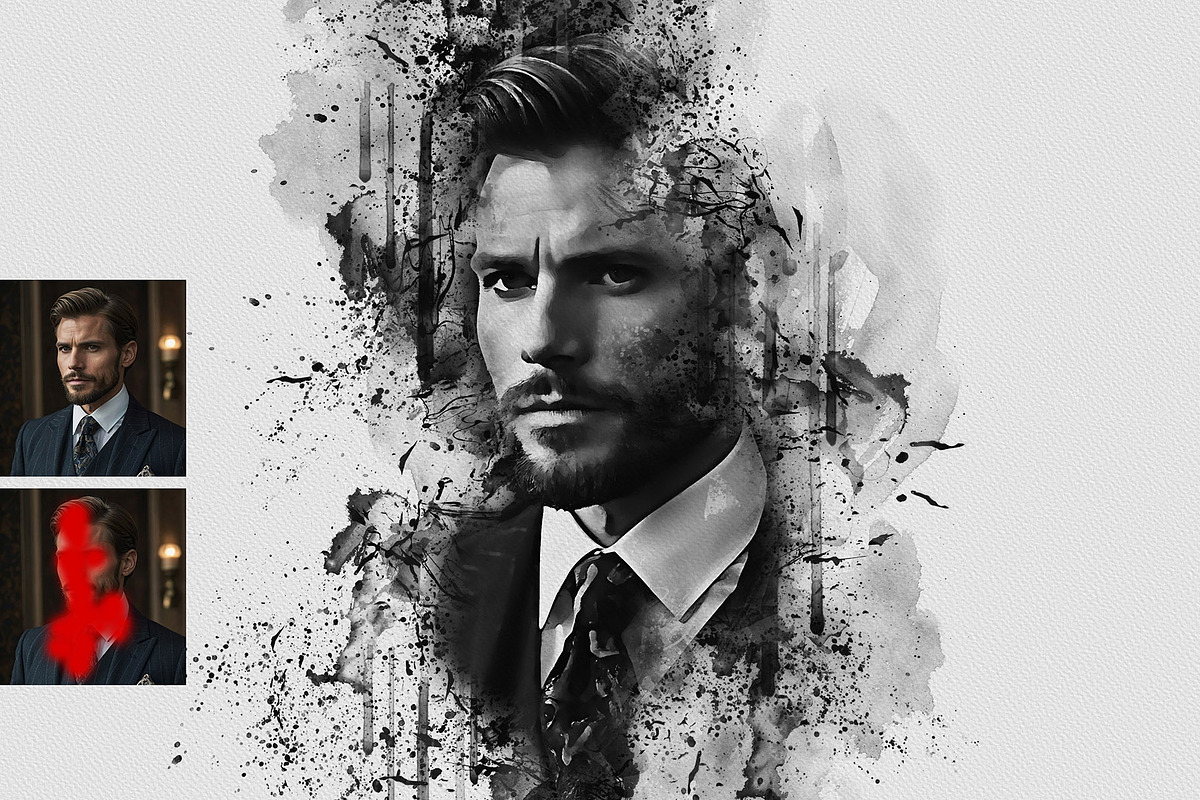 Ink Manipulation Photoshop Action, an Action Add-On by Photoshop Action (Photo 6 of 10)