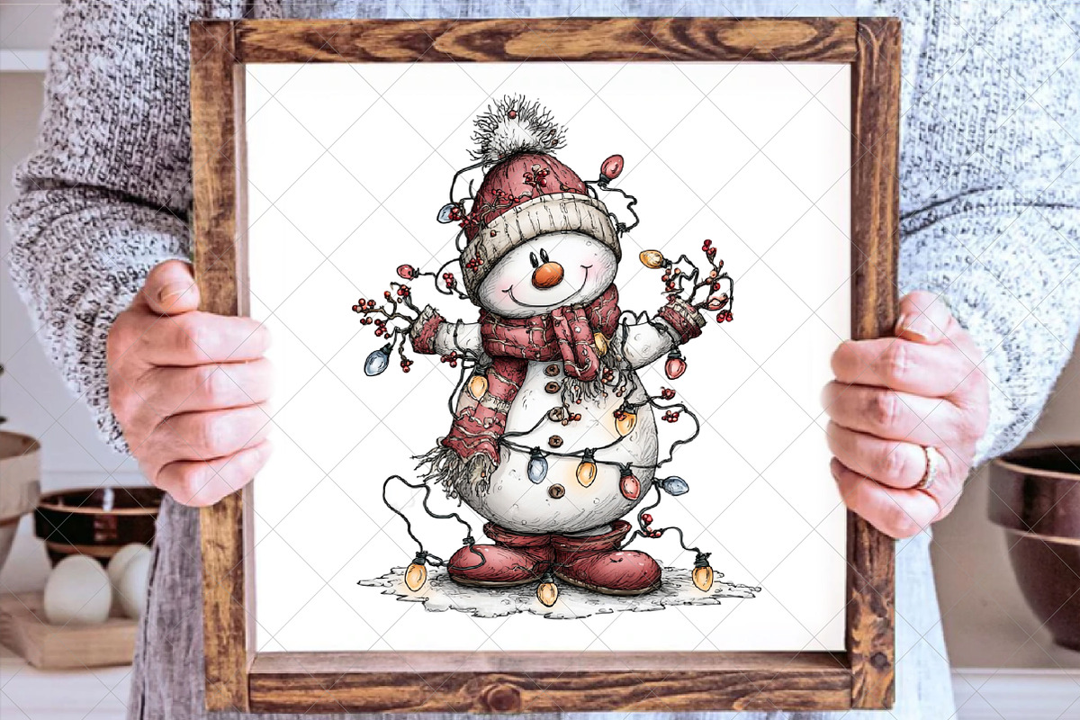 Christmas Whimsical Snowman Clipart, an Illustration by SinaCreation (Photo 5 of 7)
