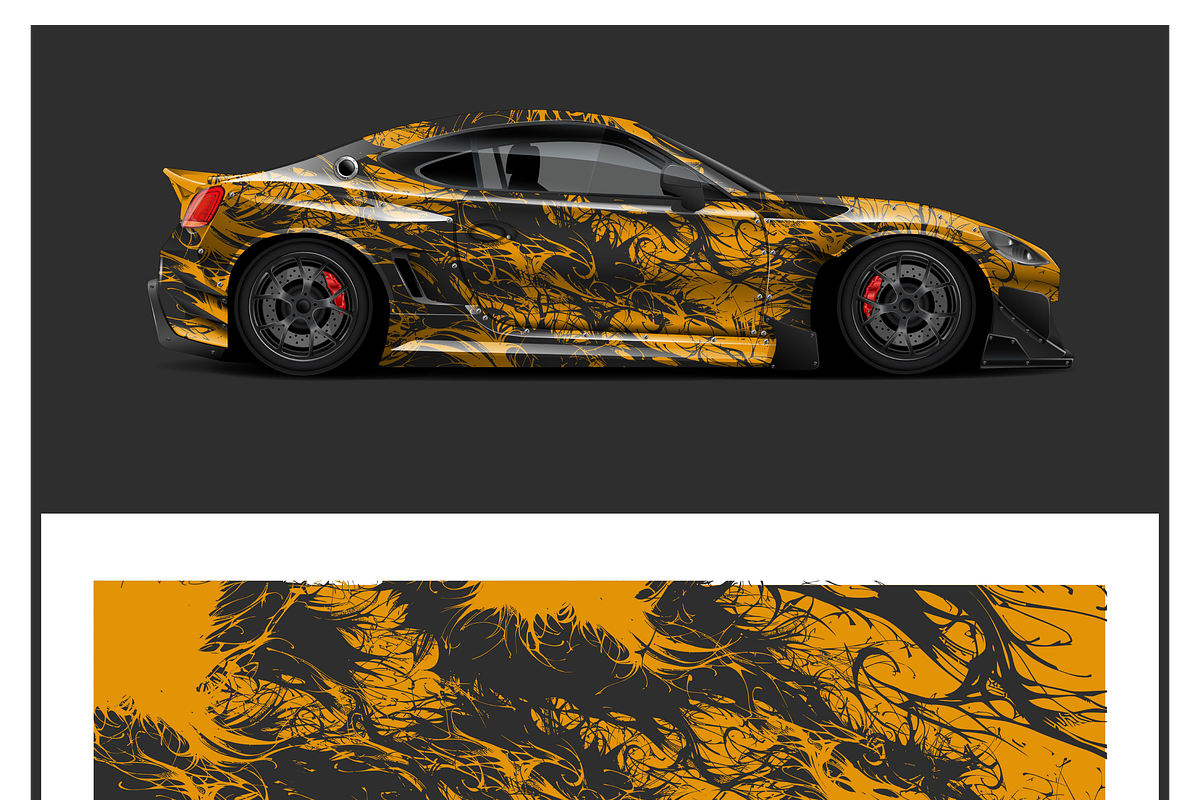 Dynamic Racing Car Wrap Design, a Transportation Illustration by CarWrap design (Photo 2 of 4)