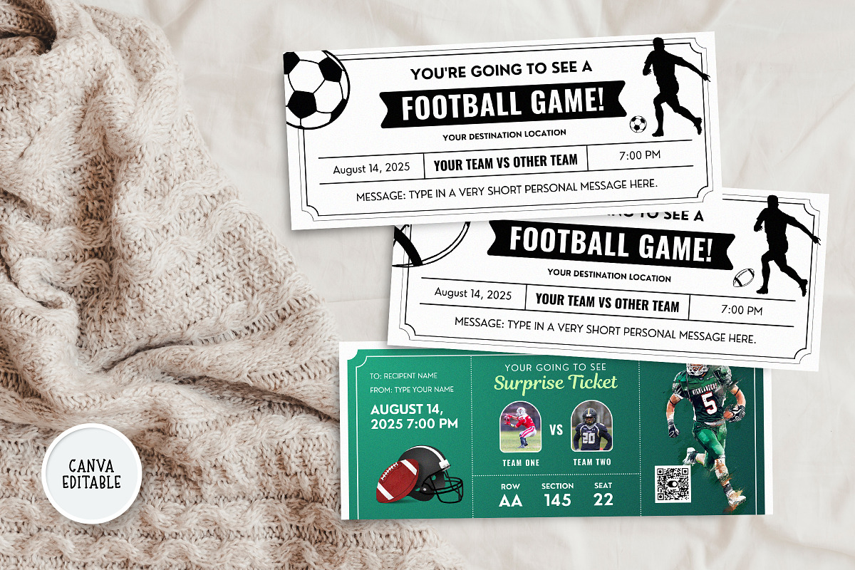 Football Ticket Canva Template, a Card Template by Snapybiz (Photo 9 of 10)