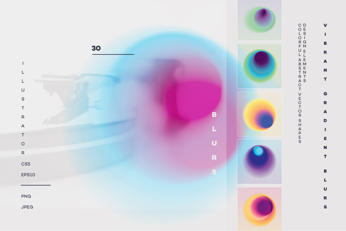 Vibrant gradient blurs, a Texture Graphic by Polar Vectors (Photo 1 of 11)