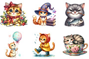 Cute Cat Sublimation Clipart, an Illustration by DreamArtGraphic (Thumbnail 2 of 5)