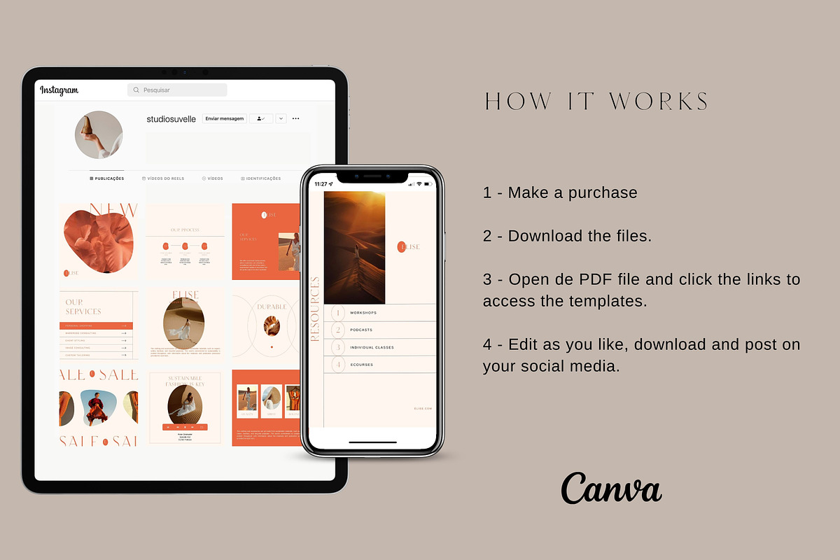 ELISE Aesthetic Canva Templates, a Social Media Template by Studio Suvelle (Photo 10 of 12)