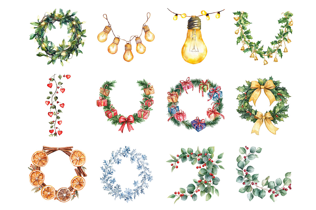 Christmas Garland Decoration, an Illustration by Design Market (Photo 2 of 3)
