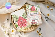 Farm Animals 2nd Birthday Invitation, a Templates & Theme by VeliusCreativeStudio (Thumbnail 1 of 3)