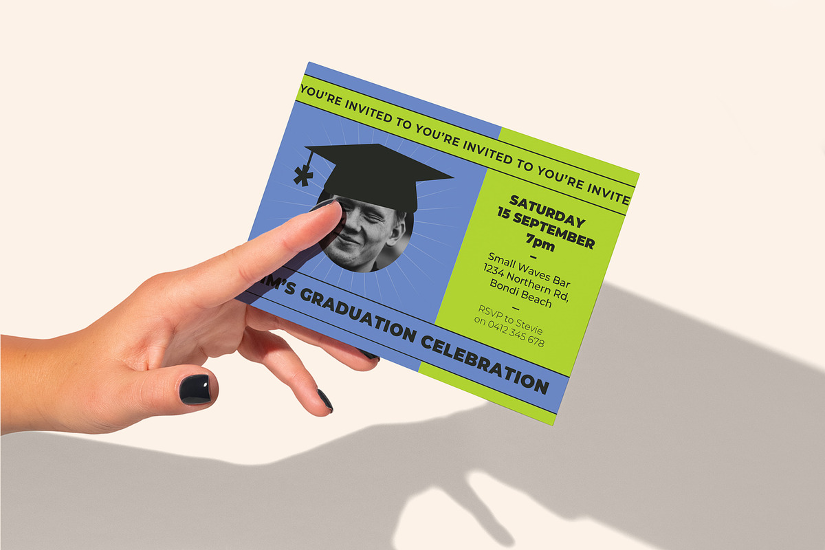 Tim Graduation Party Invitation, an Invitation Template by Mountain Folk Creative (Photo 3 of 5)