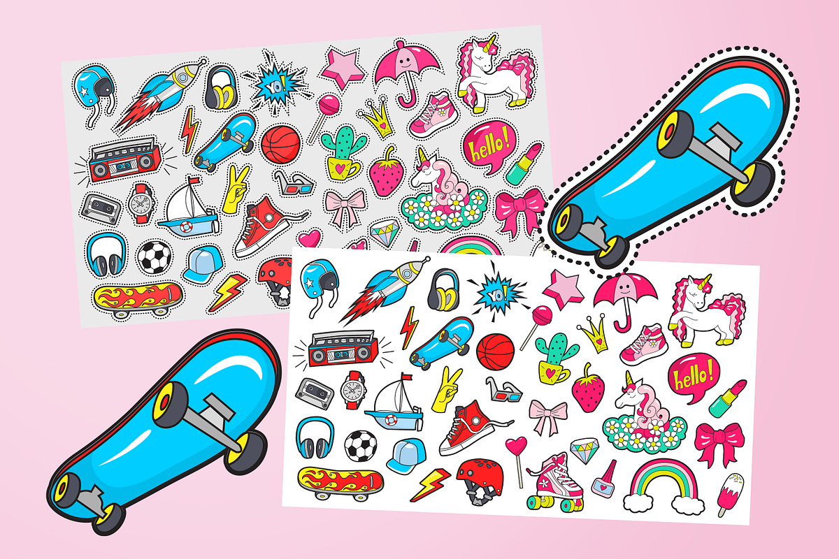 Kid's Retro Cliparts & Patterns, an Object Illustration by Naty Art (Photo 6 of 6)