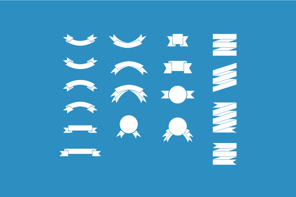 Simple vector ribbons preview 5