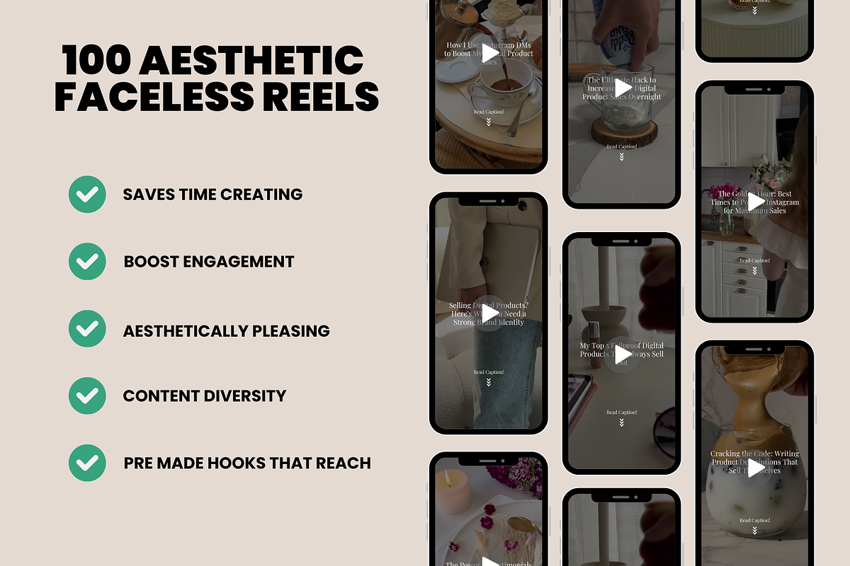 PLR MRR Faceless Reels Resell Right, a Marketing Template by Design By Hira (Photo 5 of 8)