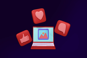 Social Media Icon 3d Illustration