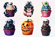 Halloween Scary Cupcake Clipart, an Illustration by Dream Creation (Thumbnail 2 of 7)